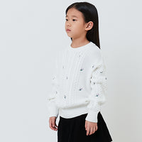 Girl Cable Knit Sweater - Off White - SG2602026A