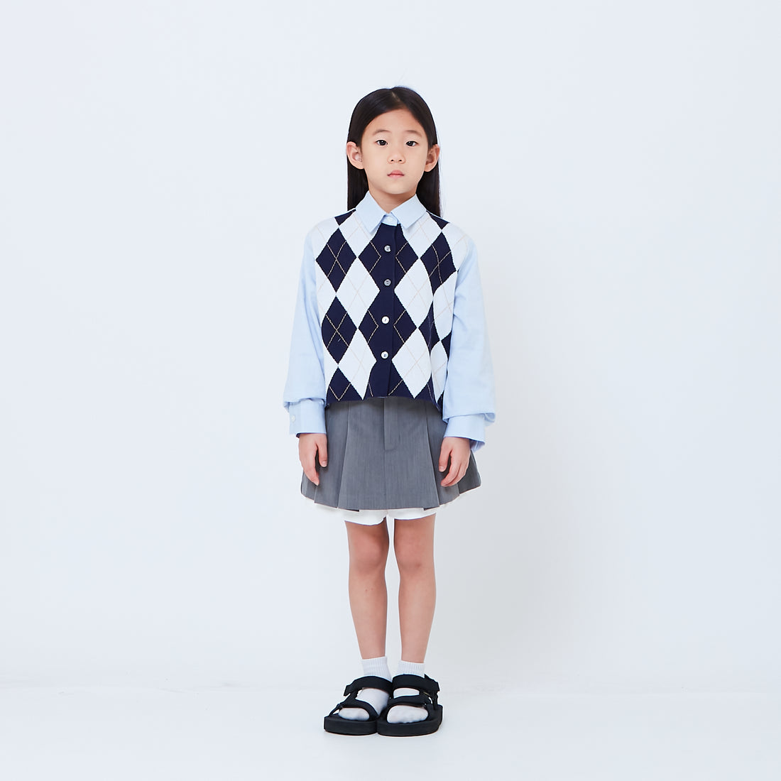 Girl Pleated Skort - Grey - SG2603035A