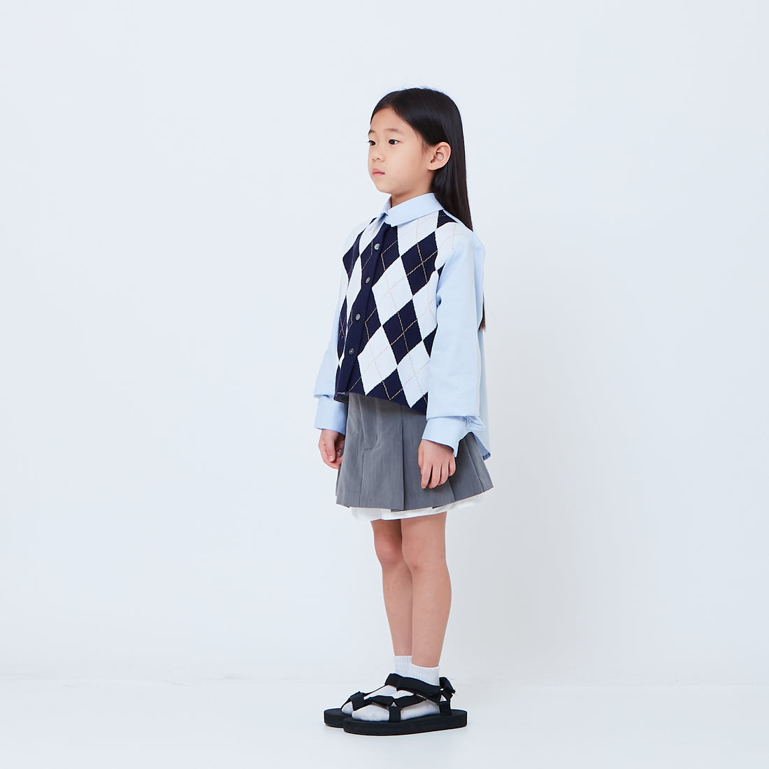 Girl Pleated Skort - Grey - SG2603035A