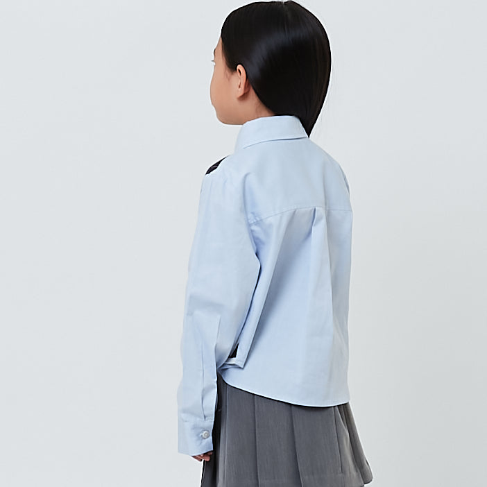 Girl 2-in-1 Yarn Knit Shirt - Navy - SG2603036A