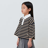 Girl Striped Cropped Top - Navy - SG2603037A