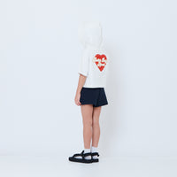 Girl Embroidery Terry Hoodie - Off White - SG2604045A