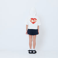Girl Embroidery Terry Hoodie - Off White - SG2604045A