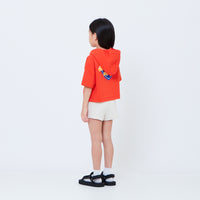 Girl Embroidery Terry Hoodie - Orange - SG2604045B