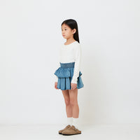 Girl 2 Tiered Short Skirt - Navy - SG2607052A