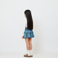 Girl 2 Tiered Short Skirt - Navy - SG2607052A