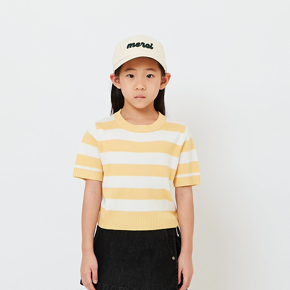 Girl Striped Knit Cropped Top - SG2608061