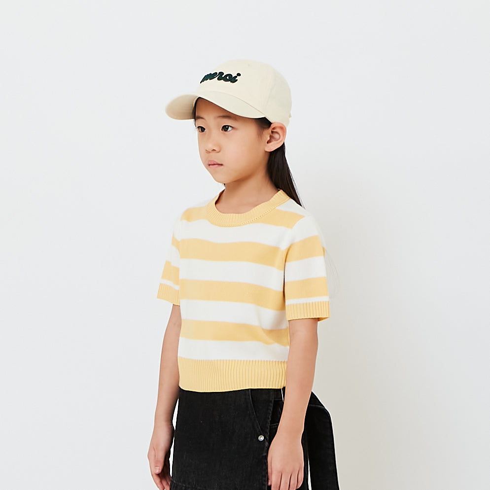 Girl Striped Knit Cropped Top - SG2608061