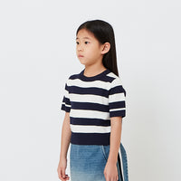 Girl Striped Knit Cropped Top - SG2608061