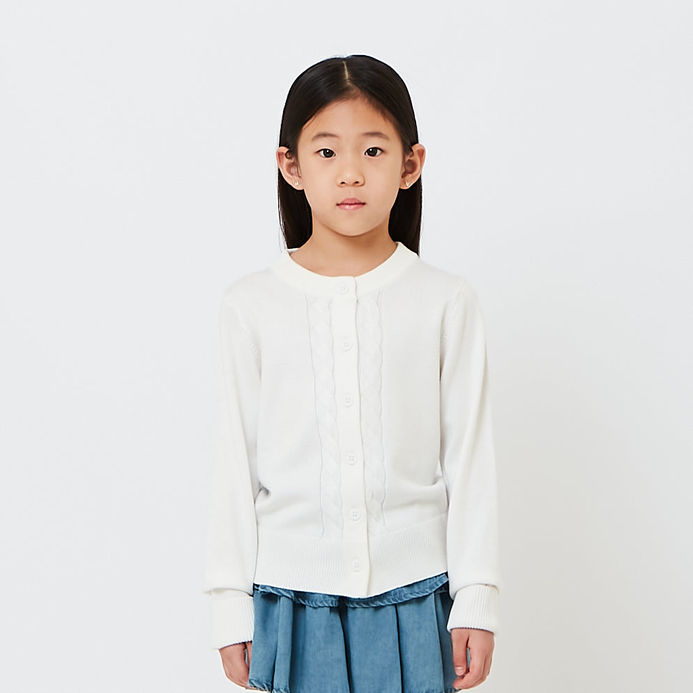 Girl Cable Knit Cardigan - SG2608065