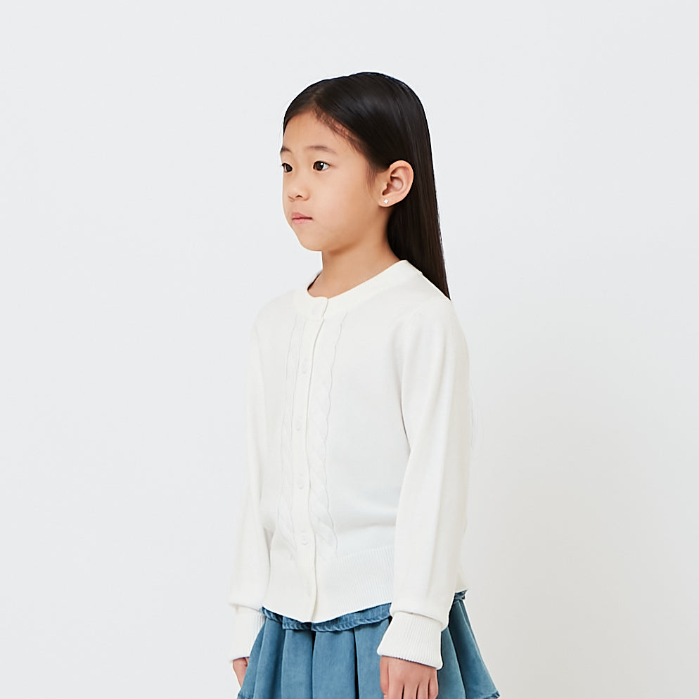 Girl Cable Knit Cardigan - SG2608065