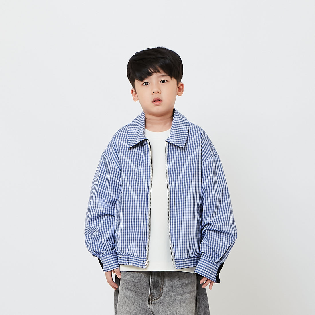 Kids Reversible Checkered Jacket - Blue - SK2608015A