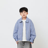 Kids Reversible Checkered Jacket - Blue - SK2608015A