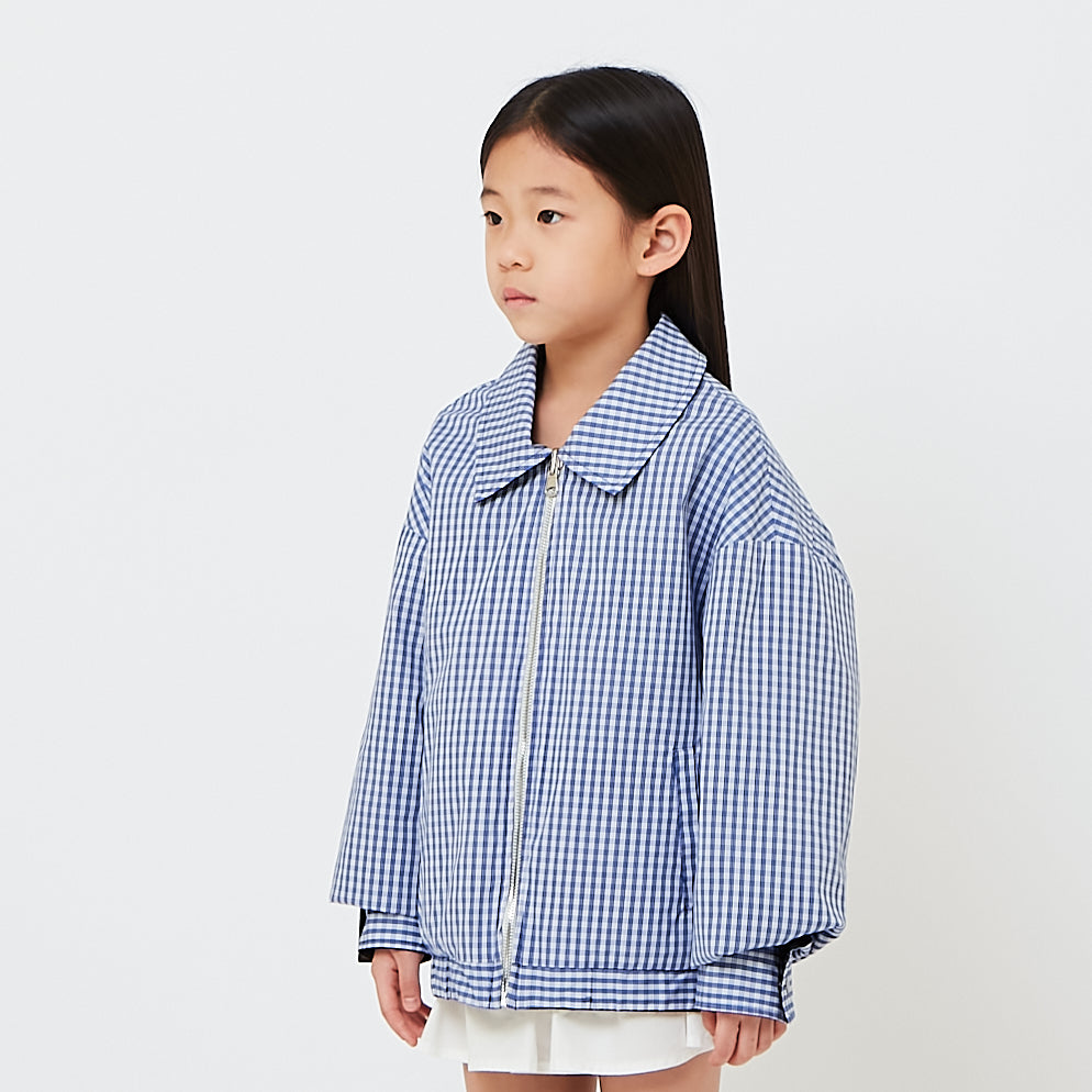 Kids Reversible Checkered Jacket - Blue - SK2608015A