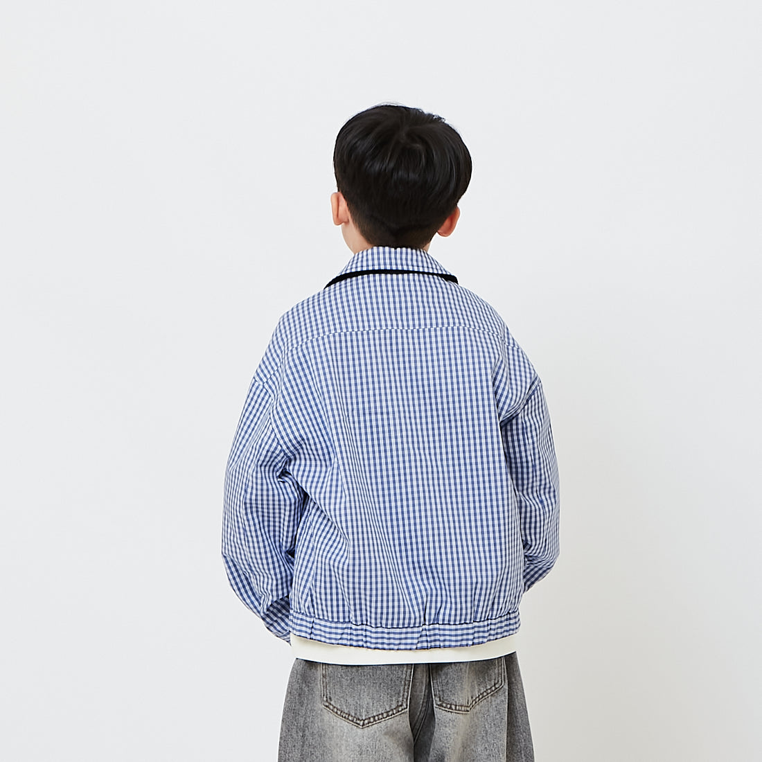 Kids Reversible Checkered Jacket - Blue - SK2608015A