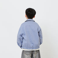 Kids Reversible Checkered Jacket - Blue - SK2608015A