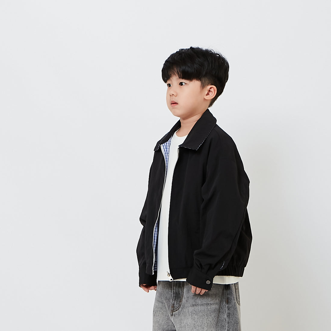 Kids Reversible Checkered Jacket - Blue - SK2608015A