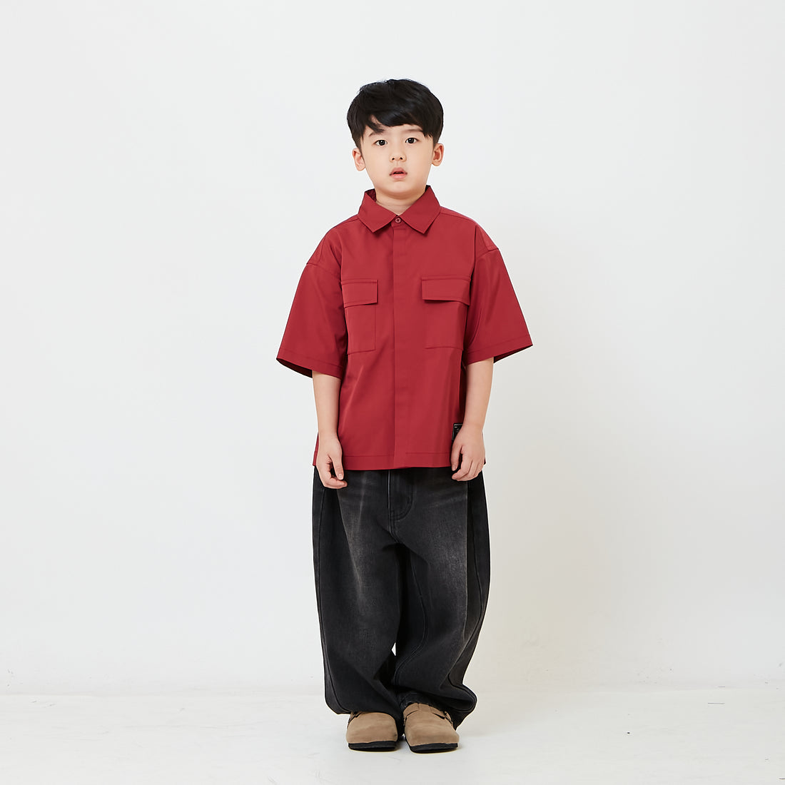 Kids Barrel Leg Long Jeans - SK2609014
