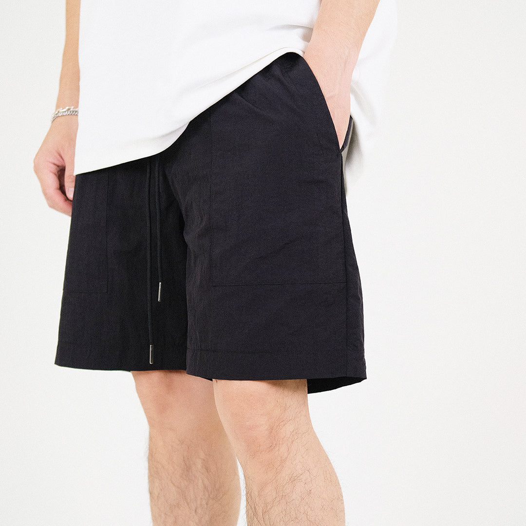 Men Nylon Shorts - Black - SM2303064D