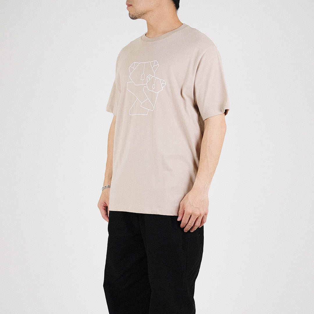 Men Graphic Tee - Beige - SM2303069A