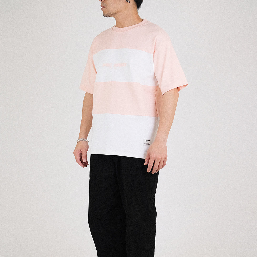 Men Oversized Colour Block Tee - Pink - SM2303085B