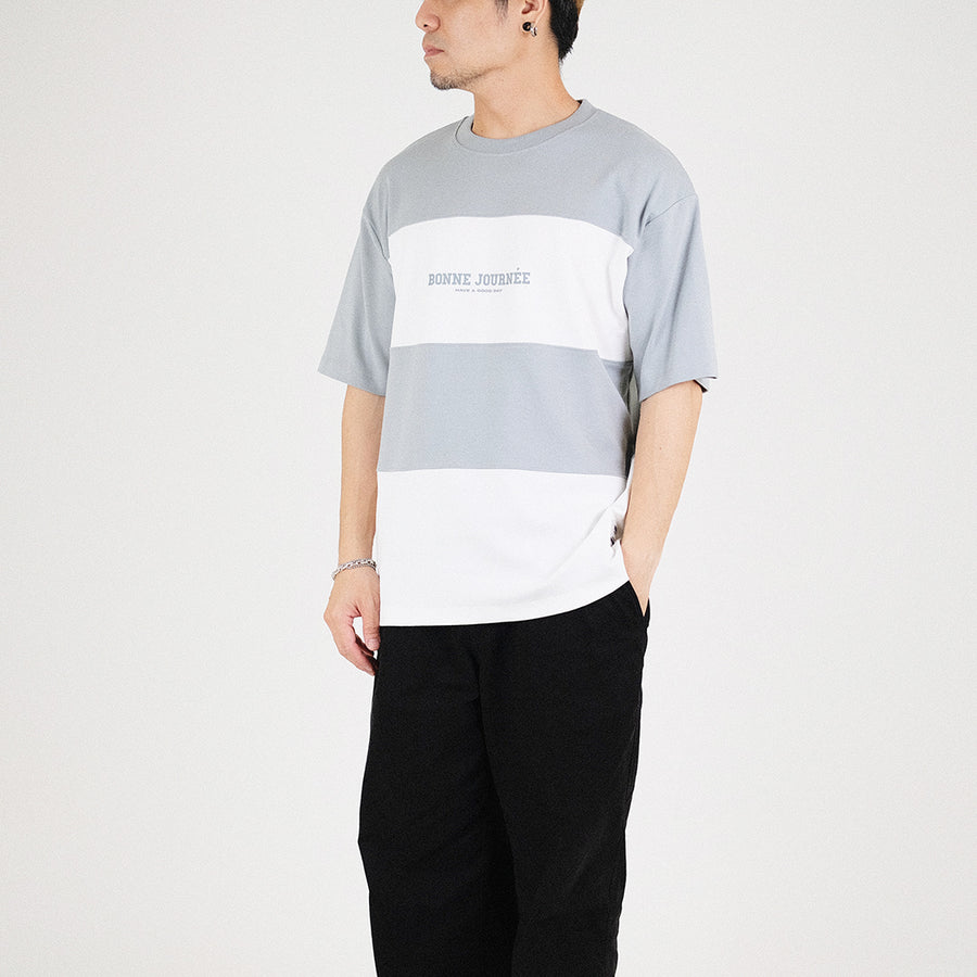 Men Oversized Colour Block Tee - Green - SM2303085D