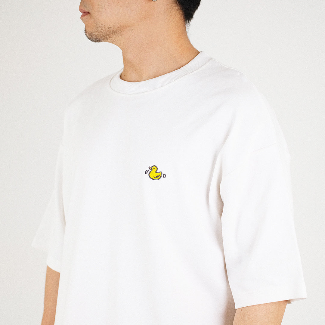 Men Embroidery Oversized Tee
 - Off White - SM2304079A