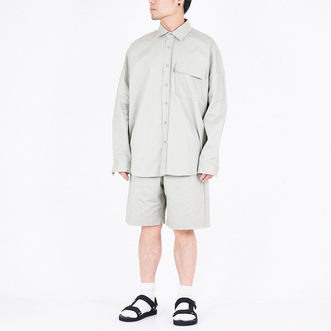 Men Oversized Shirt - Light Green - SM2305048B