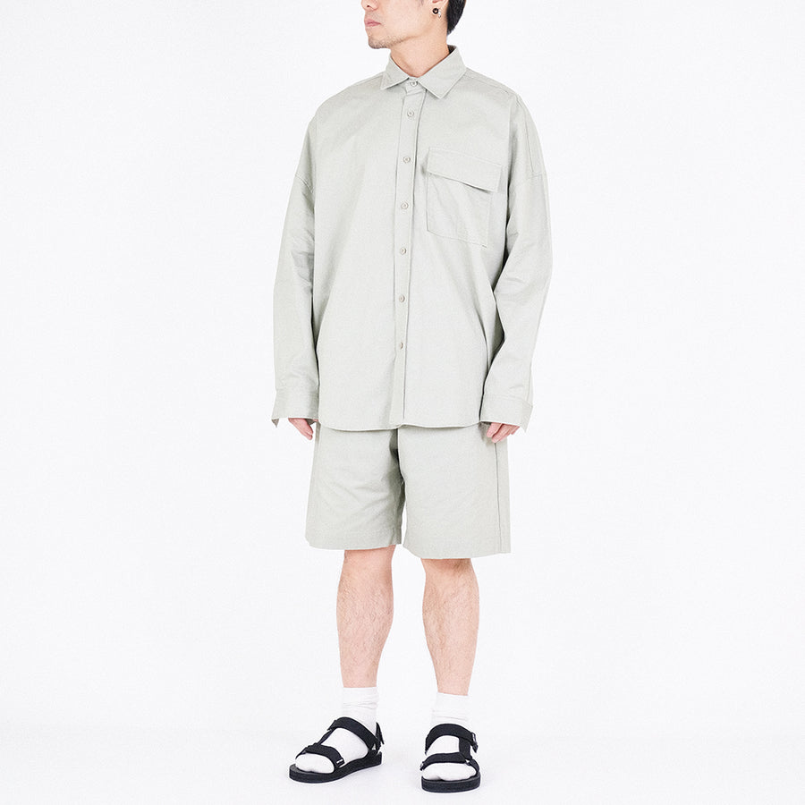 Men Oversized Shirt - Light Green - SM2305048B