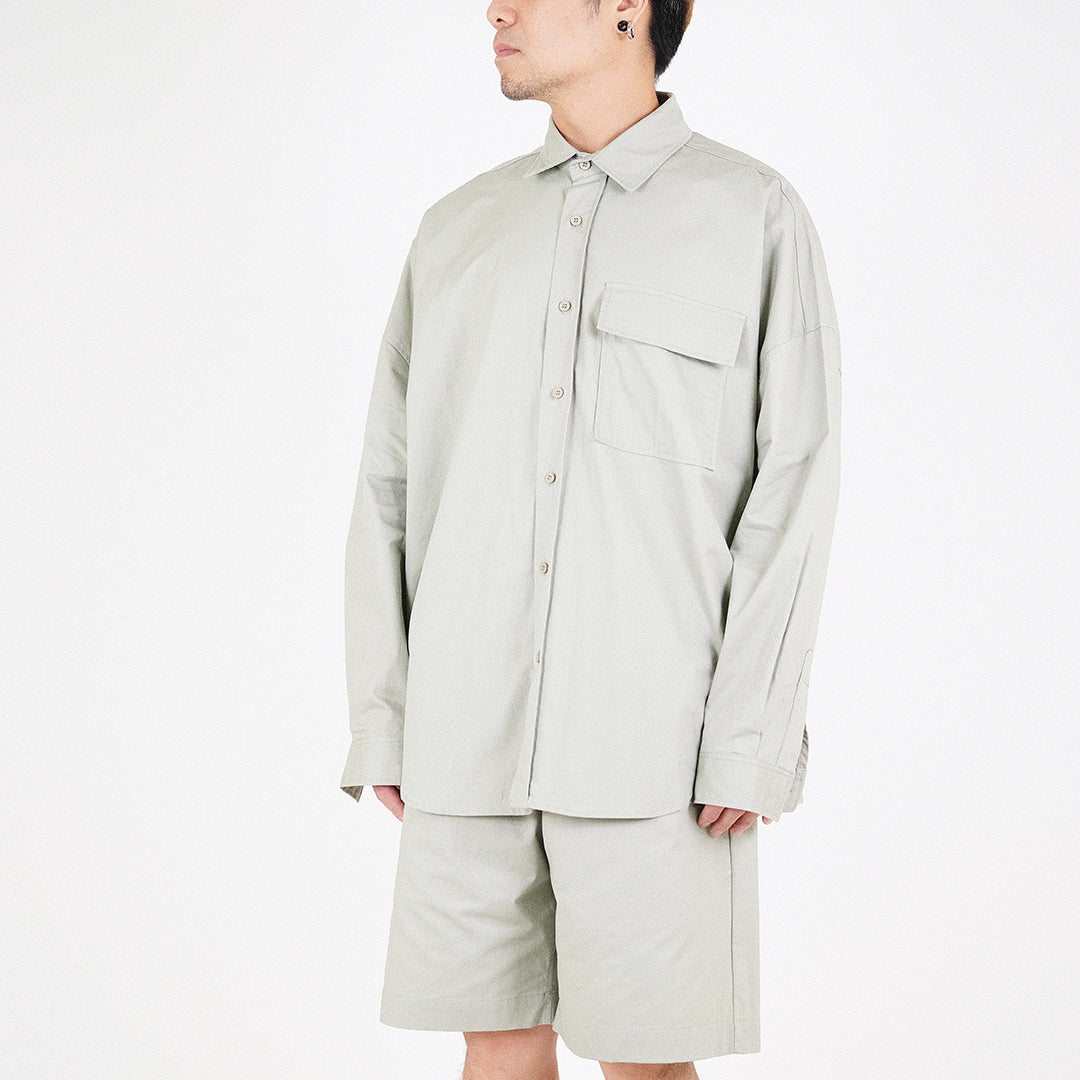 Men Oversized Shirt - Light Green - SM2305048B