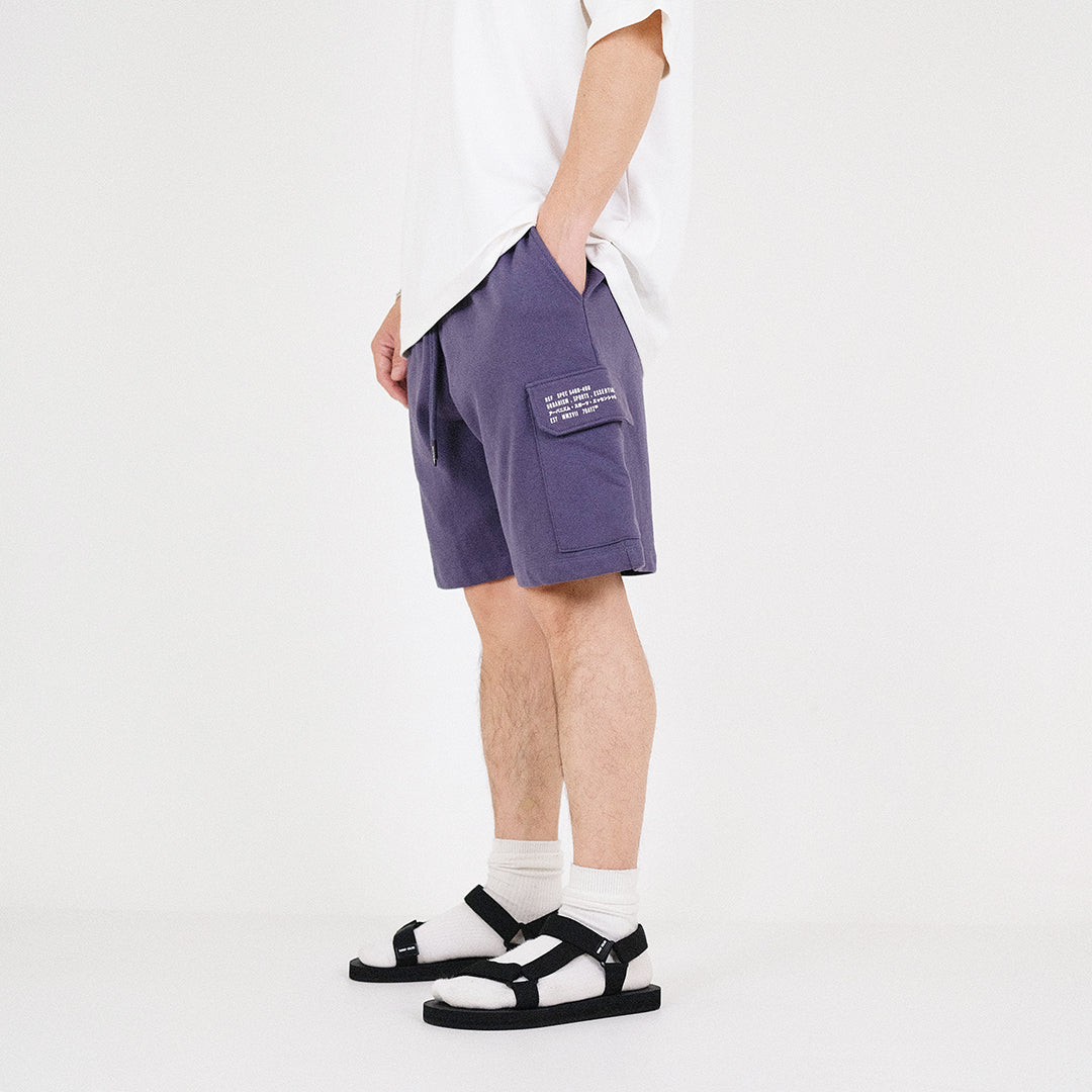 Men Cargo Sweat-Shorts - Blue - SM2305080B