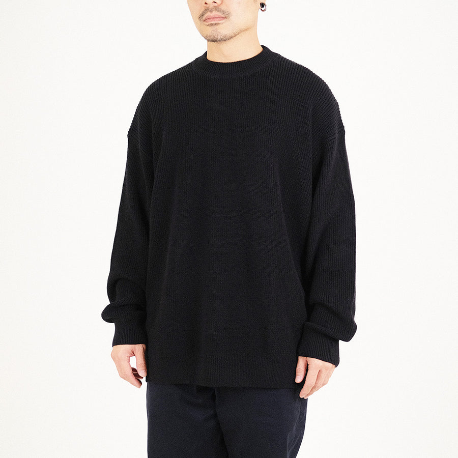 Men Oversized Sweater - Black - SM2306087C