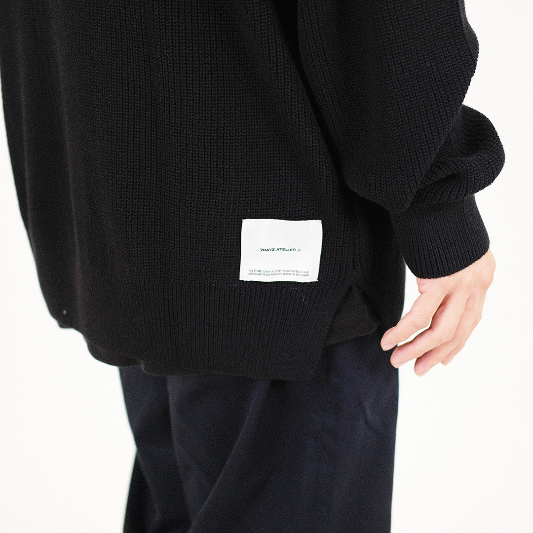 Men Oversized Sweater - Black - SM2306087C