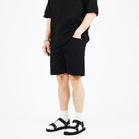 Men Slim Fit Denim Shorts With Belt - Black - SM2306088D