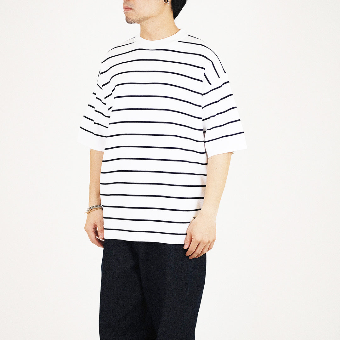 Men Oversized Stripe Sweater - Navy - SM2307092B