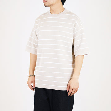 Men Oversized Stripe Sweater - Beige - SM2307092C