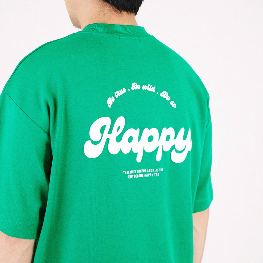 Men Printed Oversized Tee - Green - SM2307093B