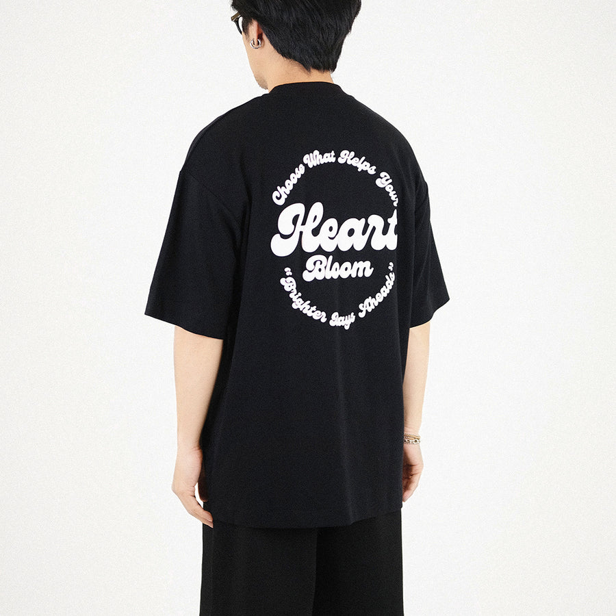 Men Printed Oversized Tee - Black - SM2307093D