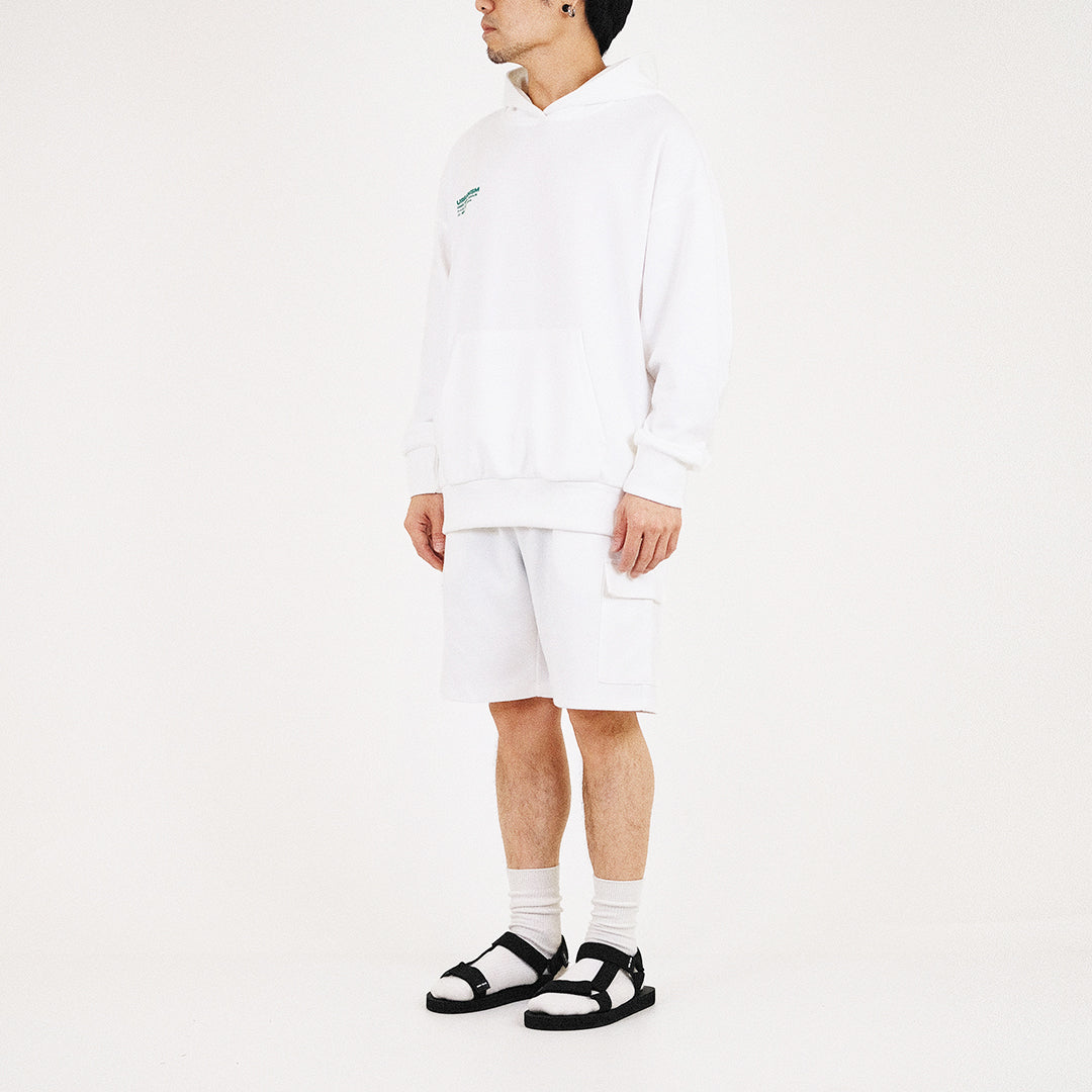 Men Printed Oversized Hoodie - Off White - SM2307095A