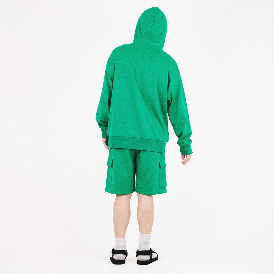 Men Printed Oversized Hoodie - Green - SM2307095B