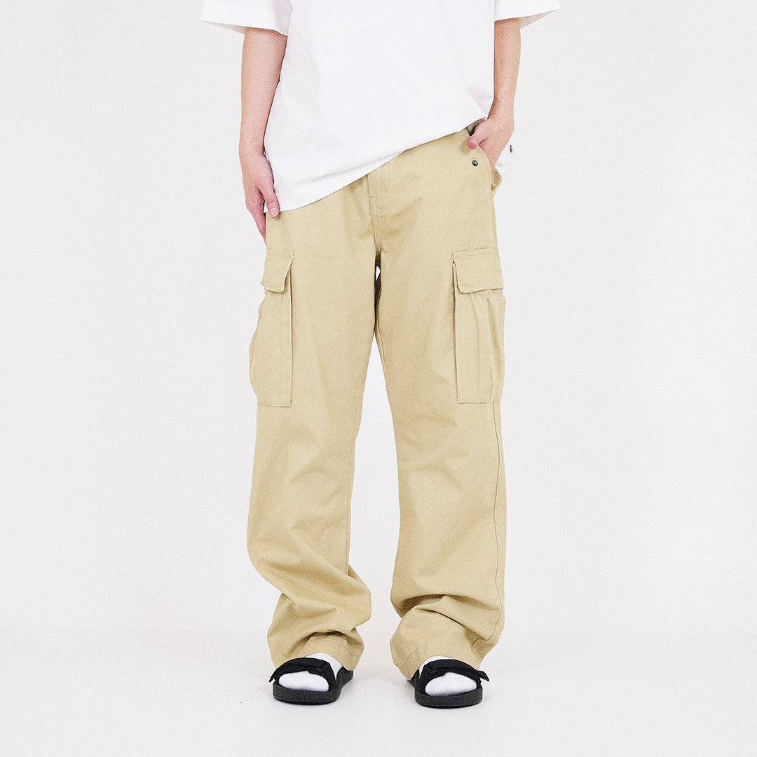 Men Twill Cargo Pants - Khaki - SM2307100A