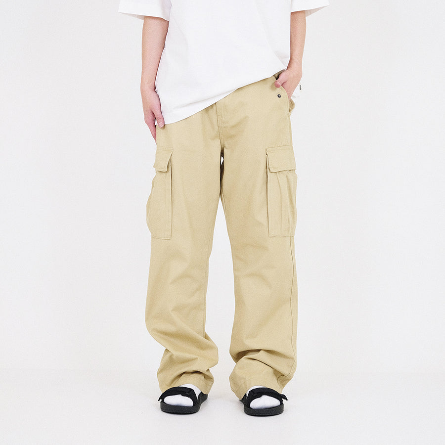 Men Twill Cargo Pants - Khaki - SM2307100A
