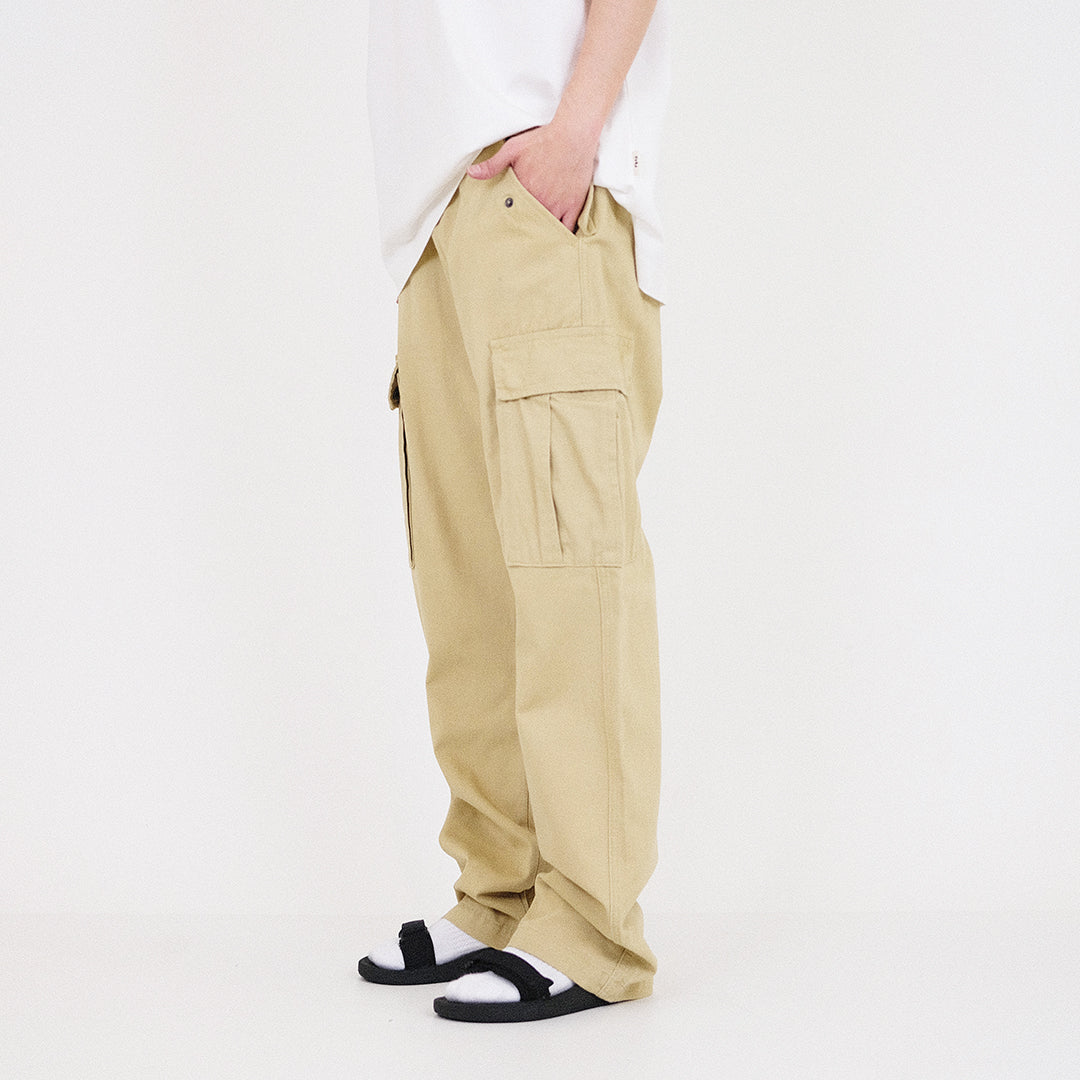 Men Twill Cargo Pants - Khaki - SM2307100A