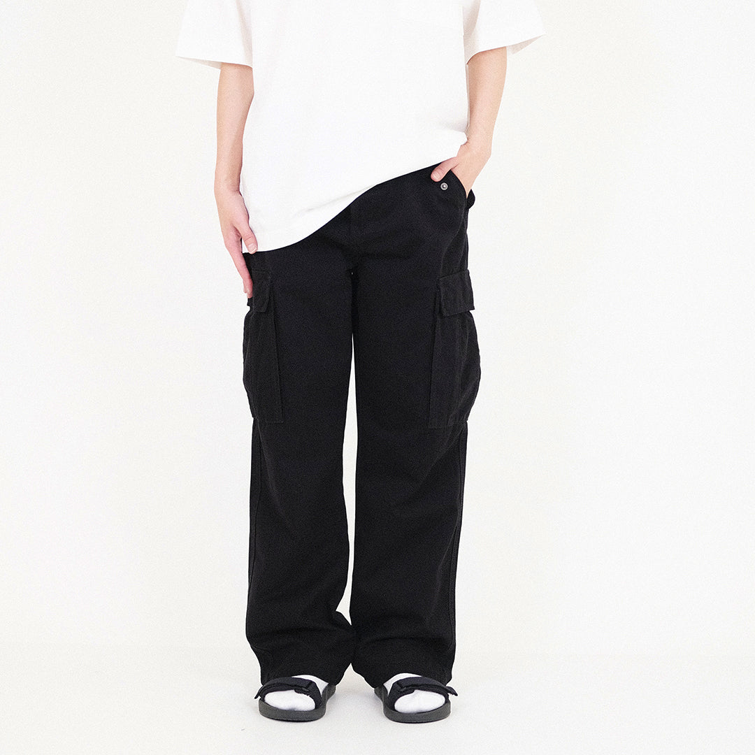 Men Twill Cargo Pants - Black - SM2307100D