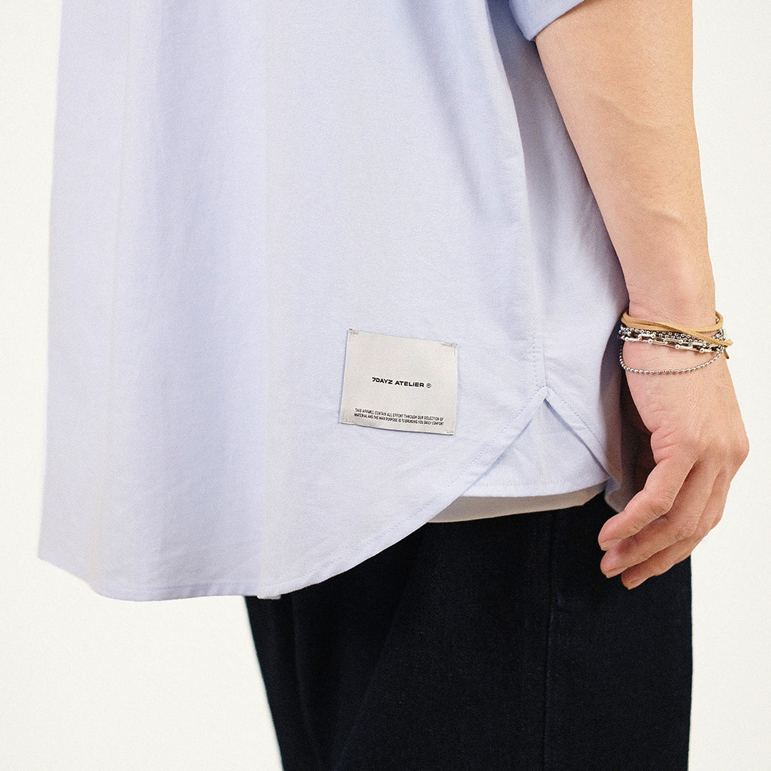 Men Oversized Shirt - Light Blue - SM2307105A