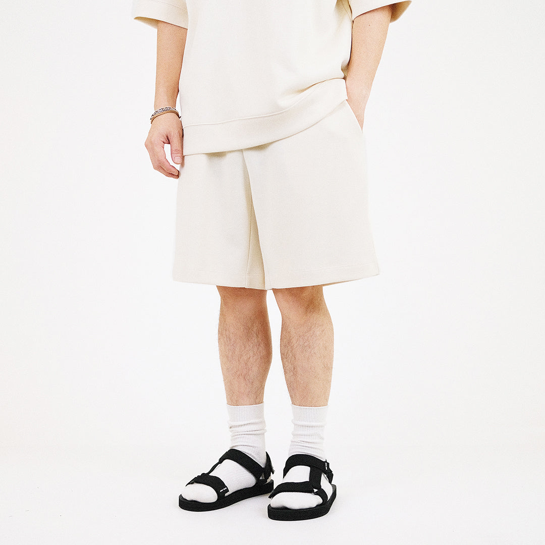 Men Pique Shorts - Ivory - SM2308112A