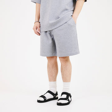 Men Pique Shorts - Melange Grey - SM2308112C