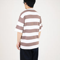 Men Oversized Stripe Sweater - Brown - SM2308114B
