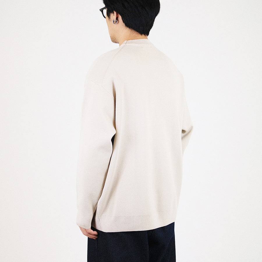 Men Oversized Sweater - Beige - SM2308119B