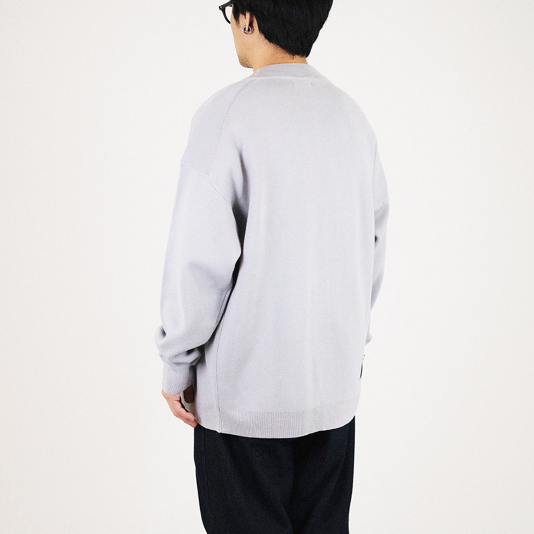 Men Oversized Cardigan - Light Grey - SM2308121A